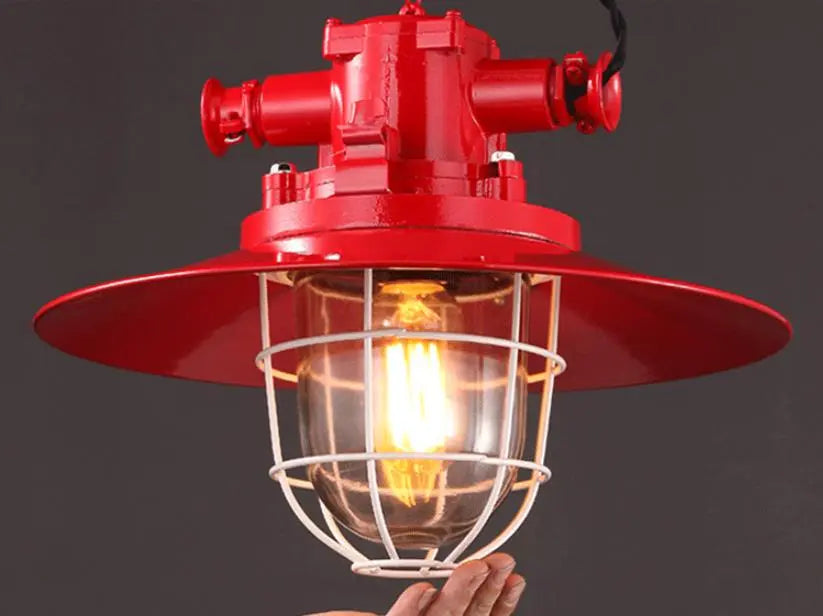 Industrial Vintage Blast Iron Cage 1-light Pendant Light Lumendat