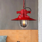 Industrial Vintage Blast Iron Cage 1-light Pendant Light Lumendat