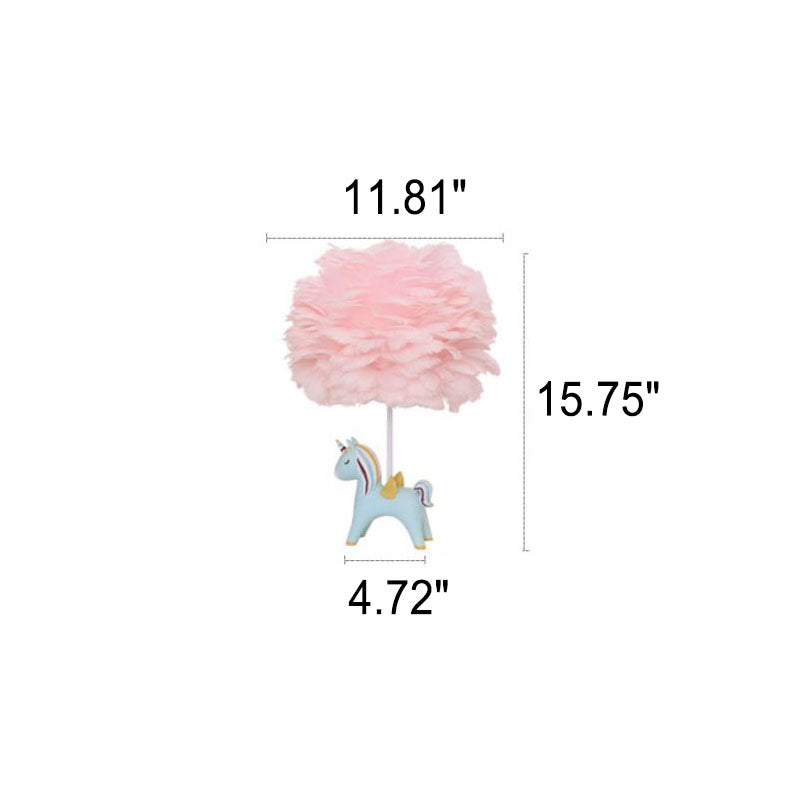 Lumendat Modern Creative Unicorn Feather Children 1-Light Table Lamp Lumendat