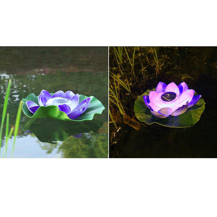 Creative Lotus Flower Waterproof Solar LED Outdoor Patio Pond Water Floating Light Lumendat