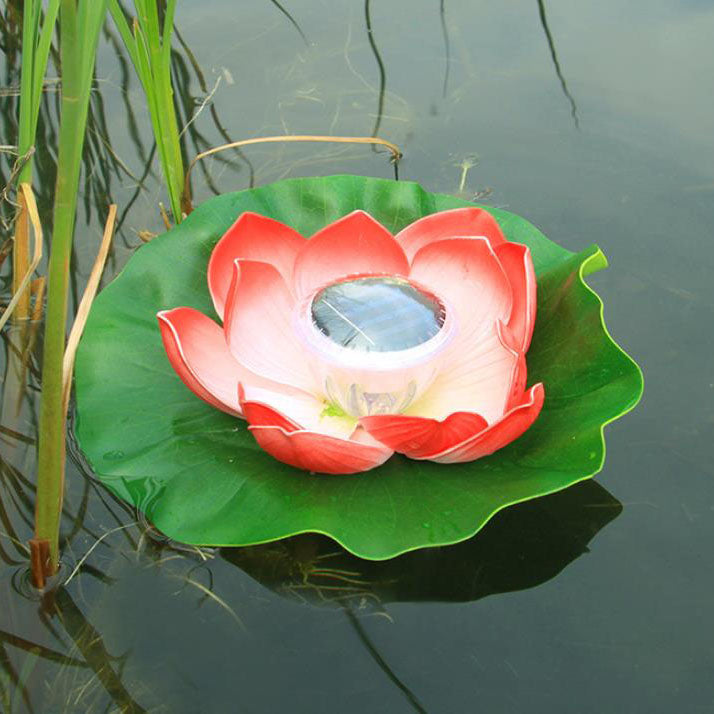 Creative Lotus Flower Waterproof Solar LED Outdoor Patio Pond Water Floating Light Lumendat