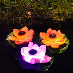 Creative Lotus Flower Waterproof Solar LED Outdoor Patio Pond Water Floating Light Lumendat