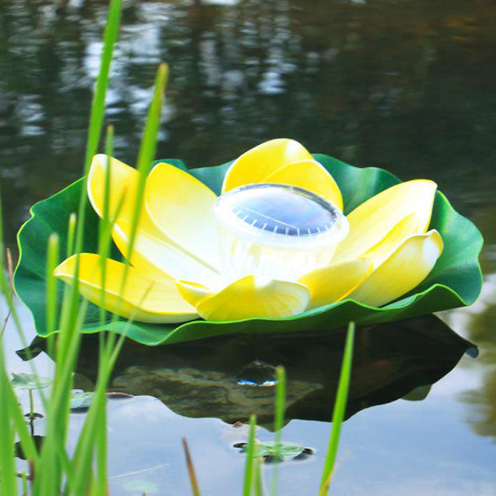 Creative Lotus Flower Waterproof Solar LED Outdoor Patio Pond Water Floating Light Lumendat
