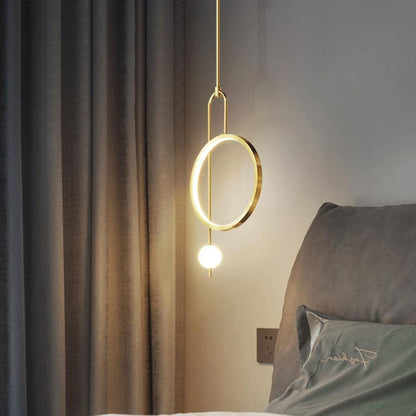 European Minimalist Light Luxury Circular Metal Acrylic LED Chandelier