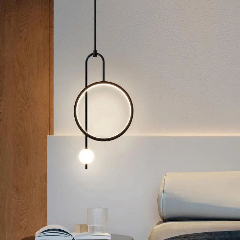 European Minimalist Light Luxury Circular Metal Acrylic LED Chandelier Lumendat