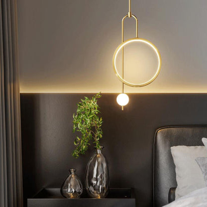 European Minimalist Light Luxury Circular Metal Acrylic LED Chandelier