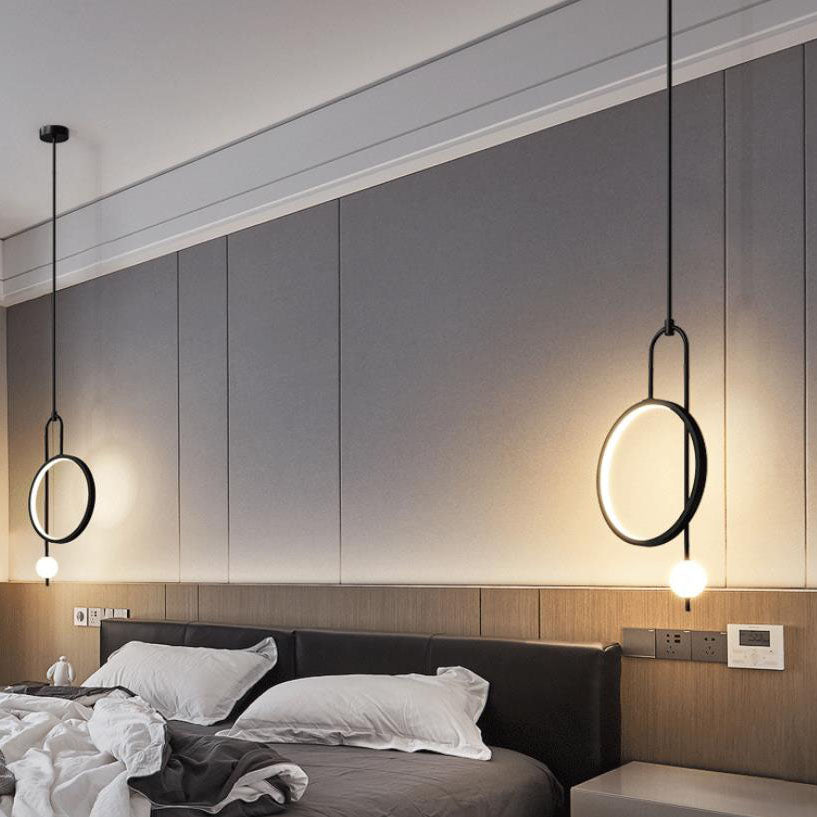 European Minimalist Light Luxury Circular Metal Acrylic LED Chandelier