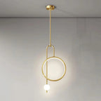 European Minimalist Light Luxury Circular Metal Acrylic LED Chandelier Lumendat