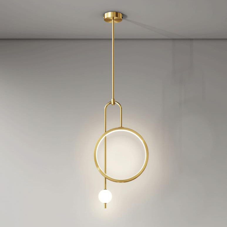 European Minimalist Light Luxury Circular Metal Acrylic LED Chandelier