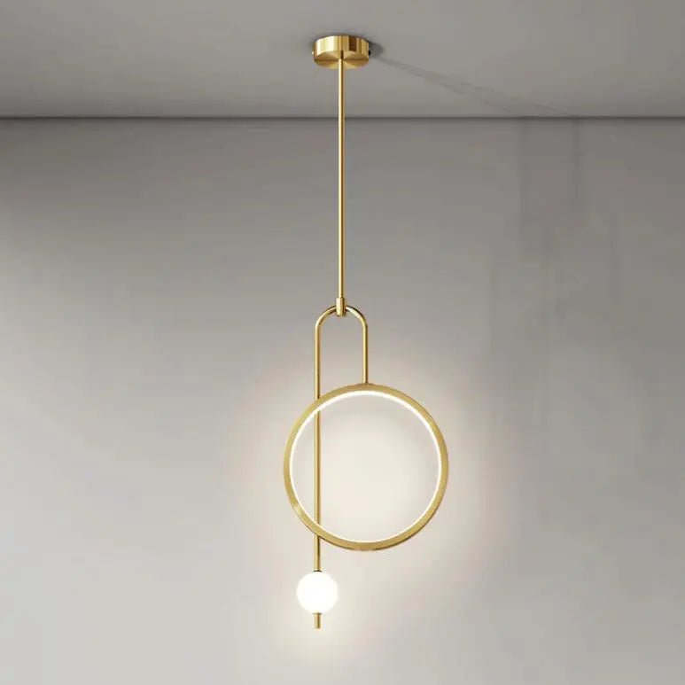 European Minimalist Light Luxury Circular Metal Acrylic LED Chandelier Lumendat