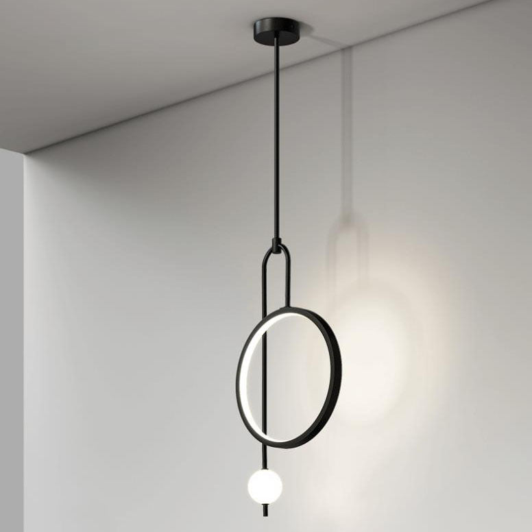 European Minimalist Light Luxury Circular Metal Acrylic LED Chandelier