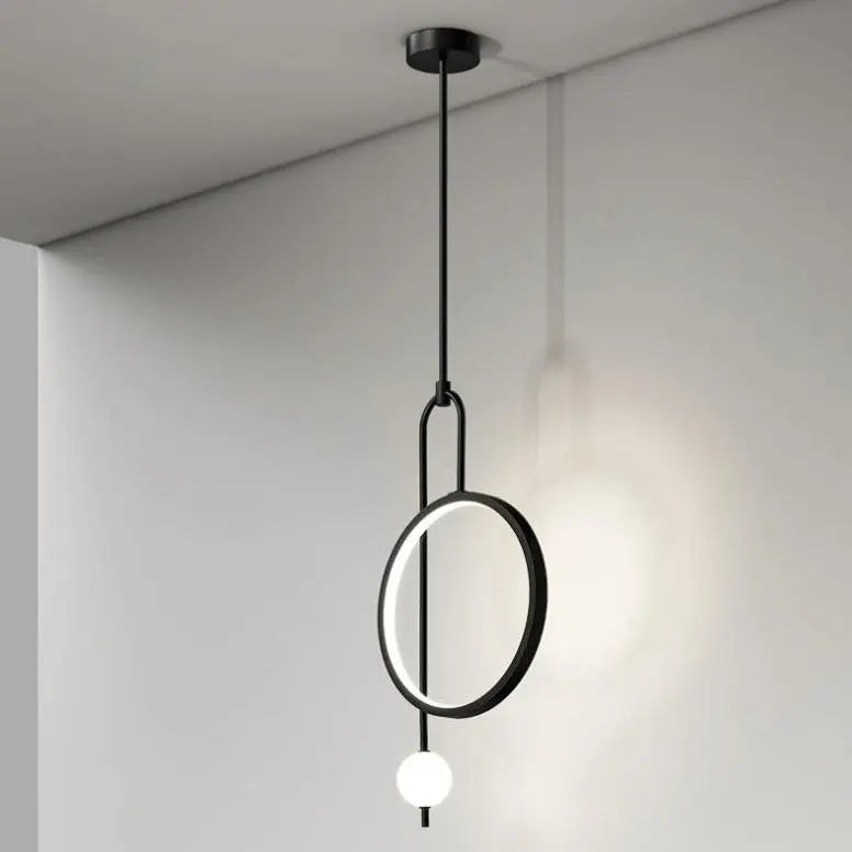 European Minimalist Light Luxury Circular Metal Acrylic LED Chandelier Lumendat