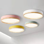 Simple Macaron Round Acrylic LED Flush Mount Ceiling Light BulbSquare