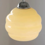 Vintage French Glass Round Tart 1-light Pendant Light Lumendat