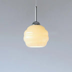 Vintage French Glass Round Tart 1-light Pendant Light Lumendat