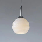 Vintage French Glass Round Tart 1-light Pendant Light Lumendat