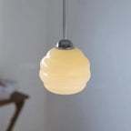 Vintage French Glass Round Tart 1-light Pendant Light Lumendat