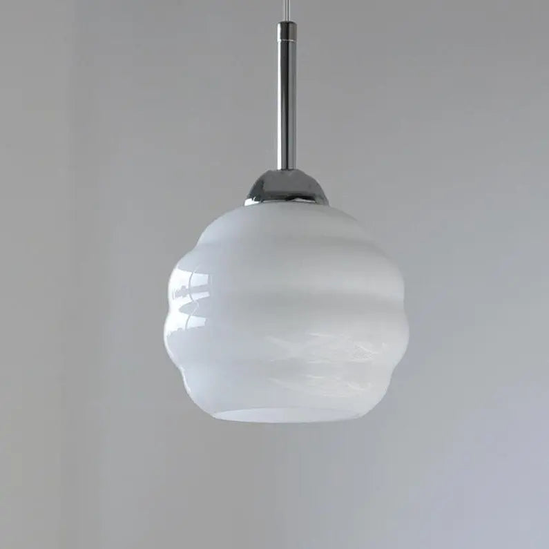 Vintage French Glass Round Tart 1-light Pendant Light Lumendat