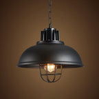 Vintage Industrial Iron Pot Lid Dome 1-light Pendant Light BulbSquare