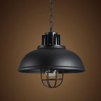 Vintage Industrial Iron Pot Lid Dome 1-light Pendant Light BulbSquare
