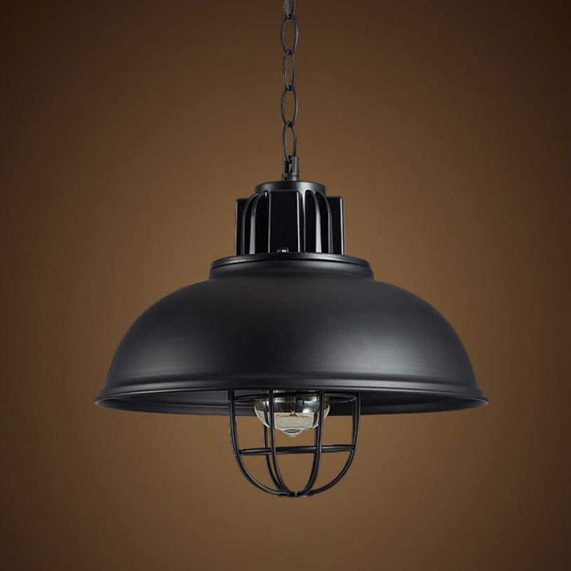 Vintage Industrial Iron Pot Lid Dome 1-light Pendant Light BulbSquare
