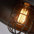 Vintage Industrial Iron Pot Lid Dome 1-light Pendant Light BulbSquare