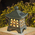 Solar House Pagoda Resin Outdoor Lawn Decorative Landscape Light Lumendat