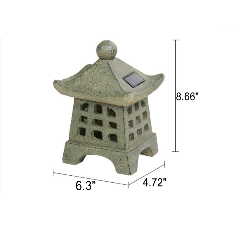 Solar House Pagoda Resin Outdoor Lawn Decorative Landscape Light Lumendat