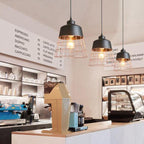Nordic Creative Iron Cage Geometry 1-light Pendant Light BulbSquare