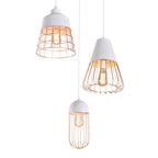 Nordic Creative Iron Cage Geometry 1-light Pendant Light BulbSquare