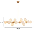 Nordic Light Luxury Magic Bean Glass Ball 16-light Island Light Chandelier Lumendat