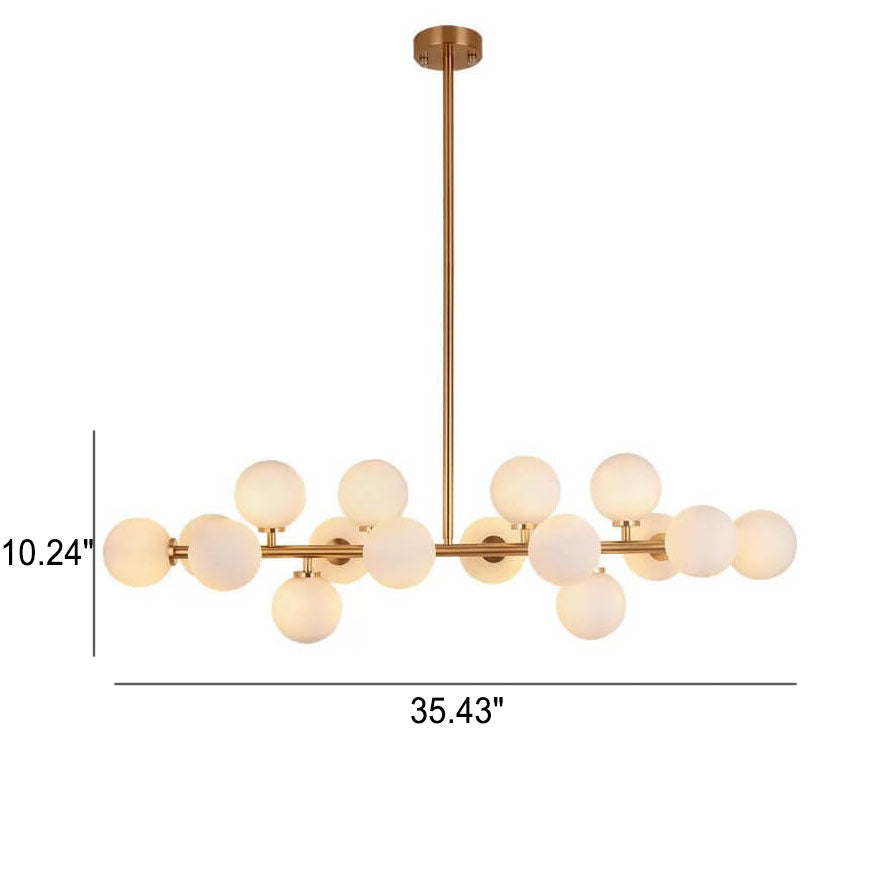 Nordic Light Luxury Magic Bean Glass Ball 16-light Island Light Chandelier