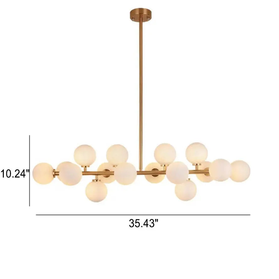 Nordic Light Luxury Magic Bean Glass Ball 16-light Island Light Chandelier Lumendat