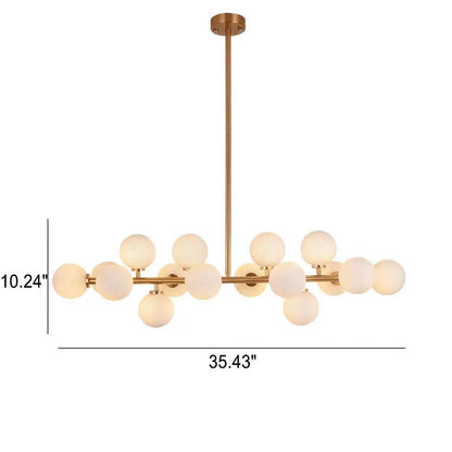 Nordic Light Luxury Magic Bean Glass Ball 16-light Island Light Chandelier