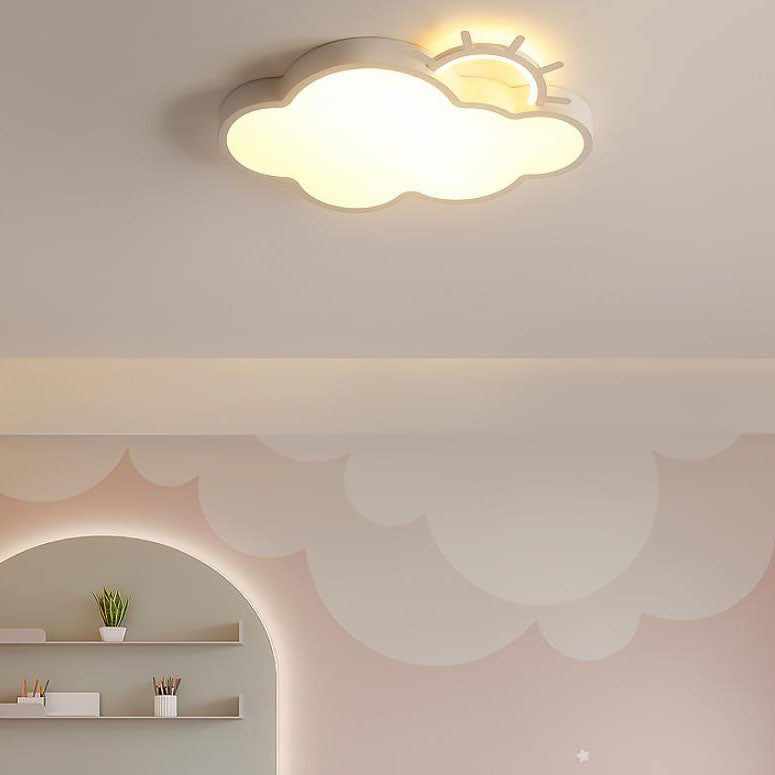 Lumendat Nordic Minimalist Cloudy Sun LED Kids Flush Mount Ceiling Light Lumendat