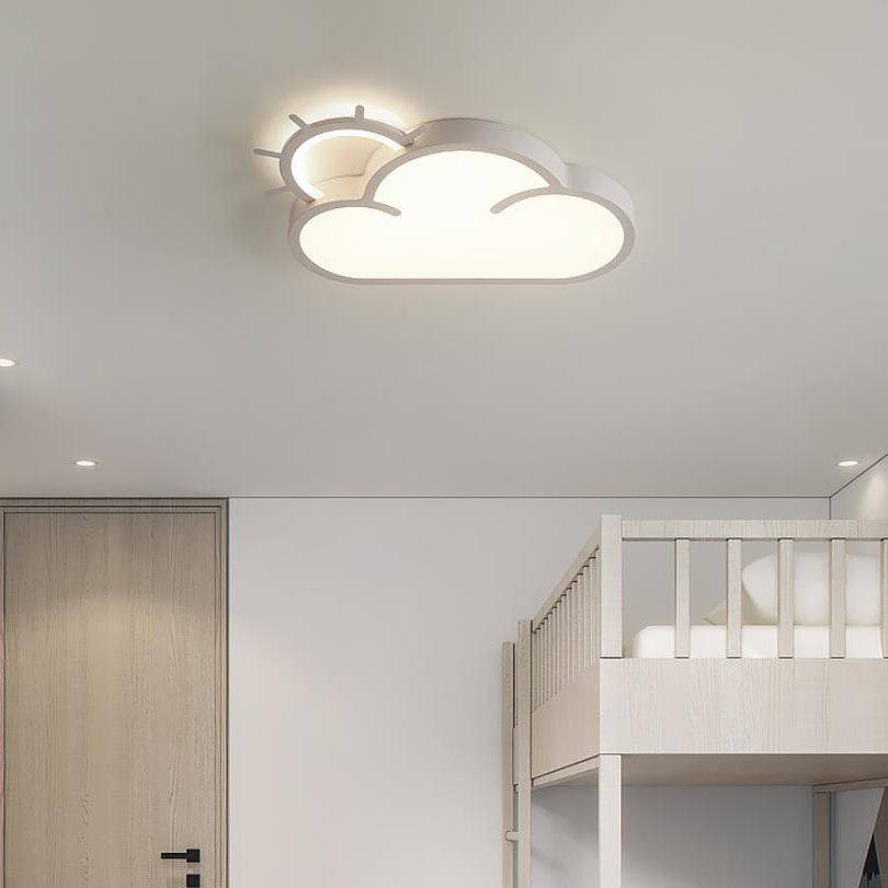 Lumendat Nordic Minimalist Cloudy Sun LED Kids Flush Mount Ceiling Light Lumendat