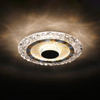 Modern Light Luxury Round Acrylic Iron Aluminum LED Flush Mount Lighting