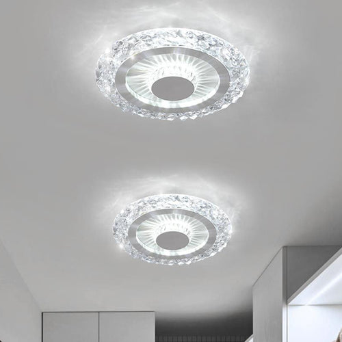 Modern Light Luxury Round Acrylic Iron Aluminum LED Flush Mount Lighting