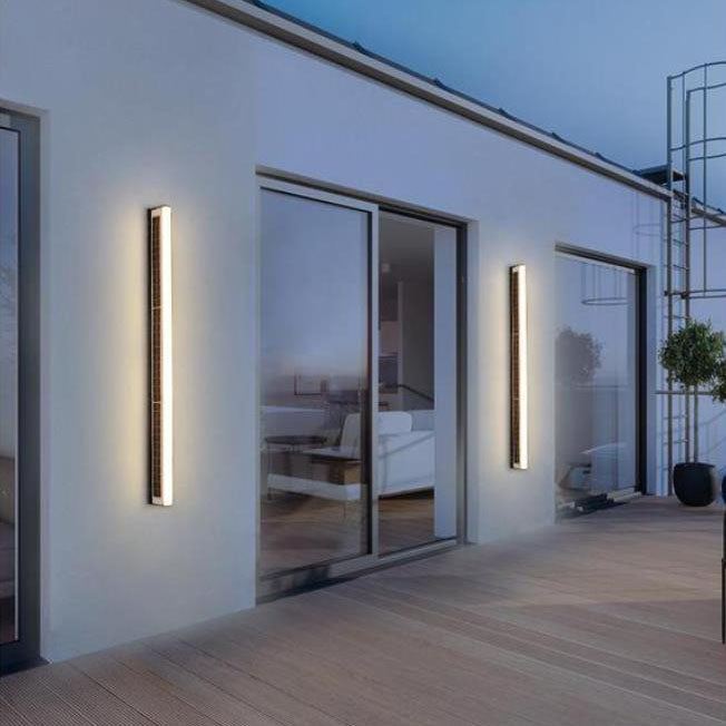 Modern Long Acrylic Solar LED Waterproof Outdoor Garden Wall Light Lumendat