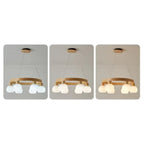 Modern Japanese Log Ring Textured Glass Globe 3/6/9 Light Chandelier Lumendat