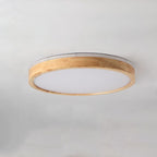 Japanese Minimalist Solid Wood LED Flush Mount Lighting Lumendat