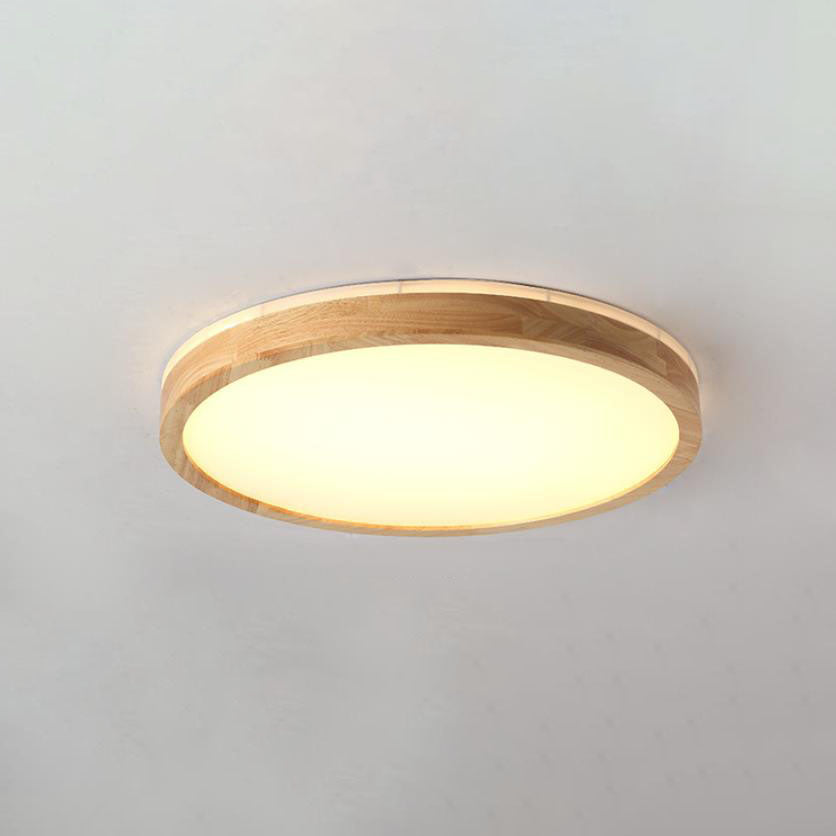 Japanese Minimalist Solid Wood LED Flush Mount Lighting Lumendat