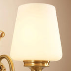 European Luxury Jade Glass Brass Cone Cup Shade 1/2 Light Wall Sconce Lamp