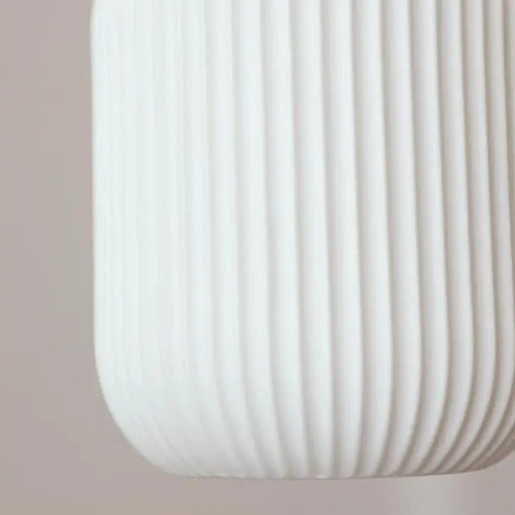 Japanese Vintage Pleated Ceramic Round Dome Wood 1-light Pendant Light Lumendat