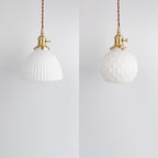 Japanese Minimalist Pure White Ceramic 1-light Pendant Light