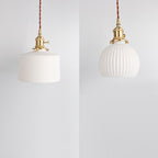 Japanese Minimalist Pure White Ceramic 1-light Pendant Light