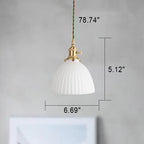 Japanese Minimalist Pure White Ceramic 1-light Pendant Light