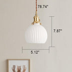 Japanese Minimalist Pure White Ceramic 1-light Pendant Light