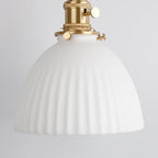 Japanese Minimalist Pure White Ceramic 1-light Pendant Light