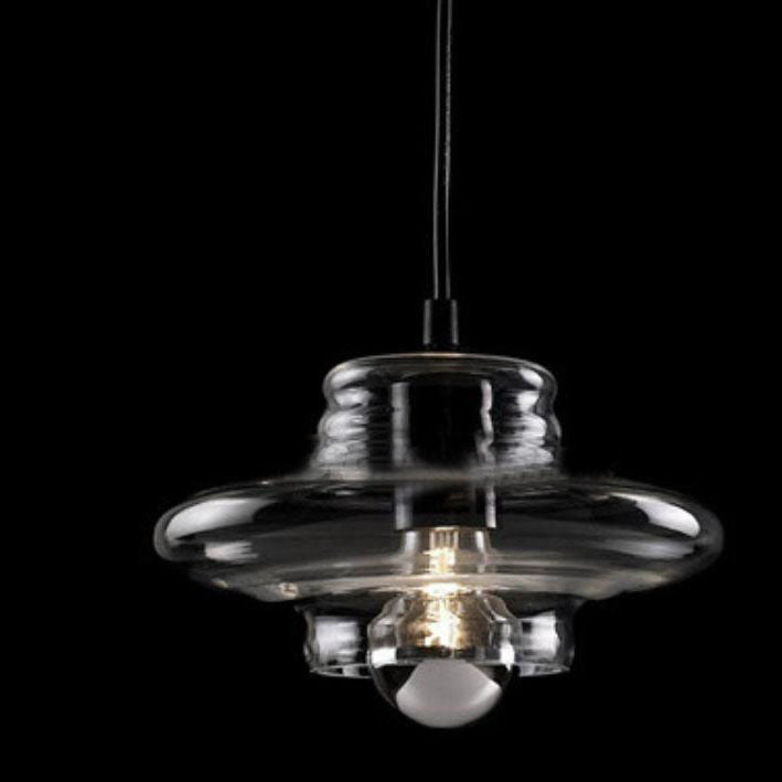 Modern Industrial Clear Glass Iron 1-light Pendant Light BulbSquare